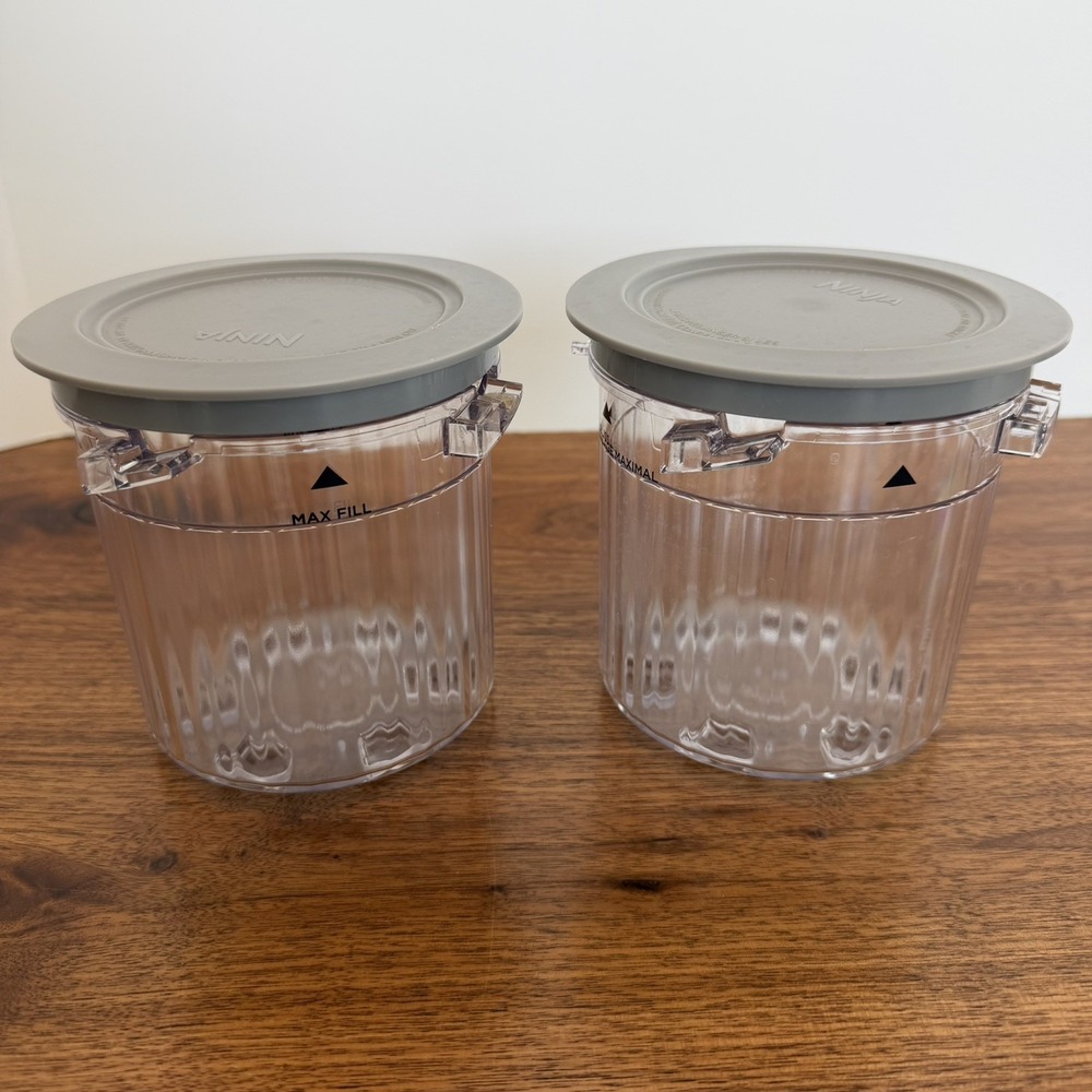 Ninja Creami Deluxe Pint Containers (2)  With Lids